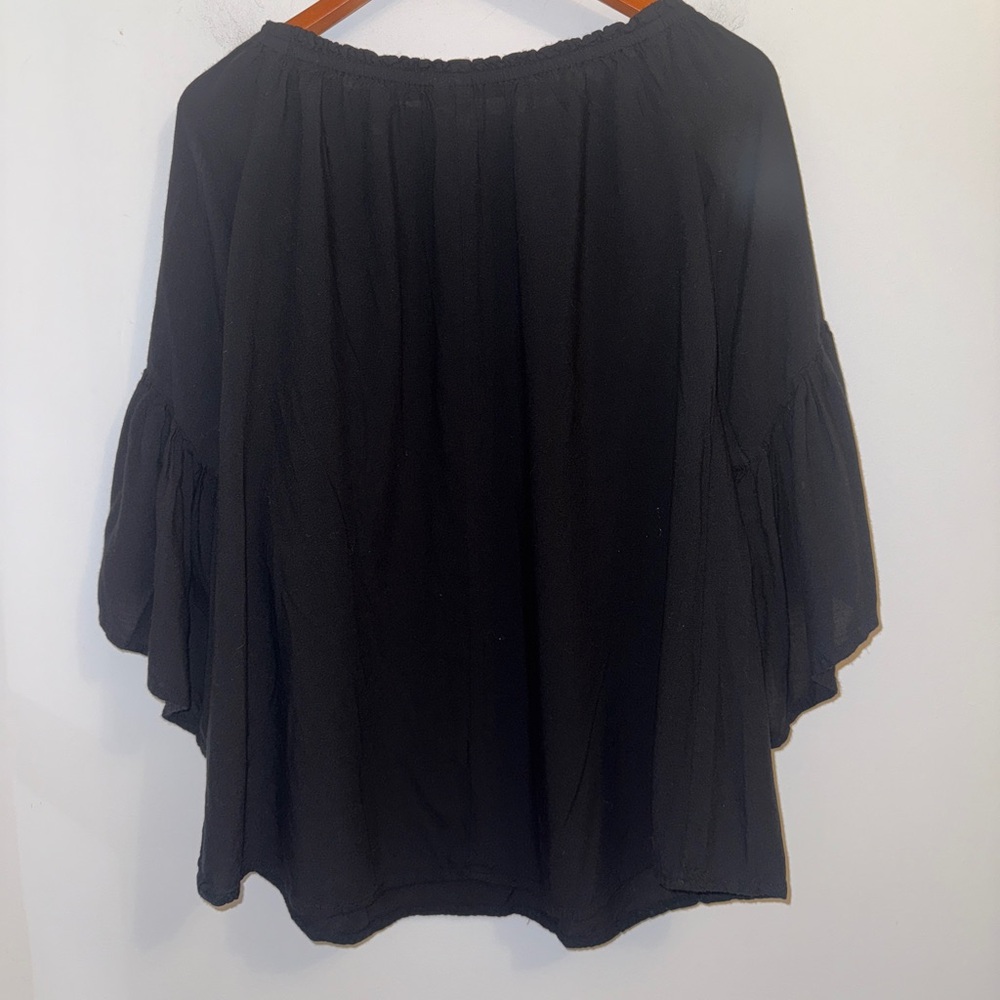 🖤🌹 Feathers Black Embroidered Peasant Blouse | Medium - Picture 7 of 12